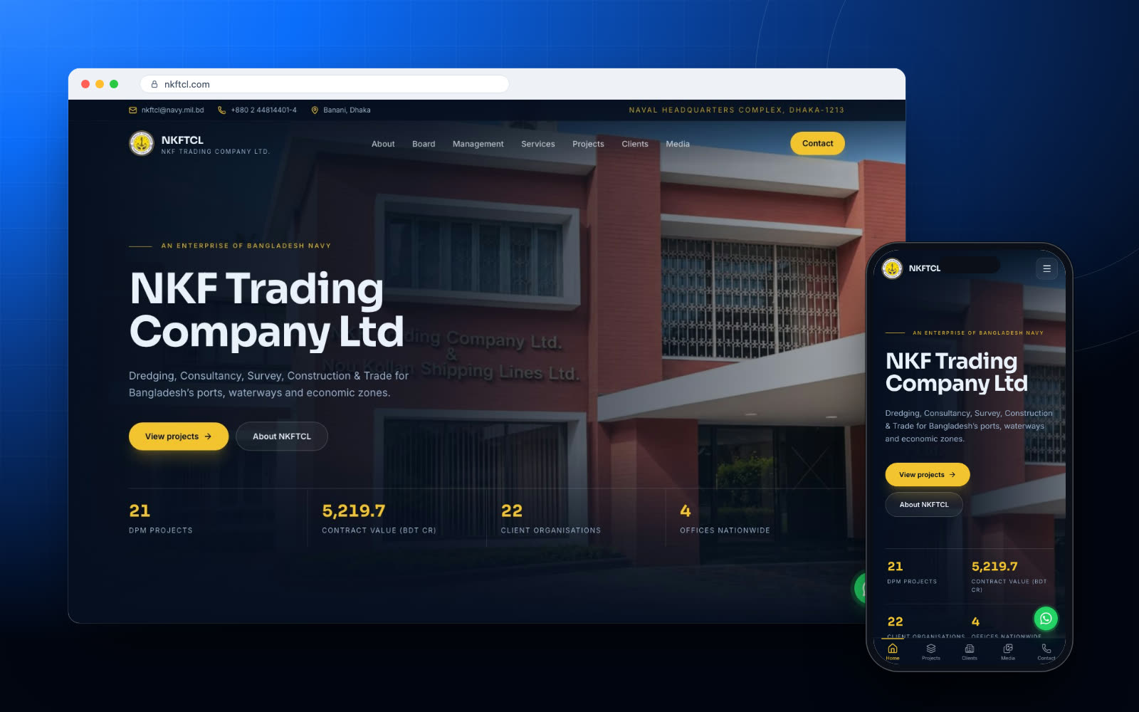 Corporate Website for a Bangladesh Navy Enterprise